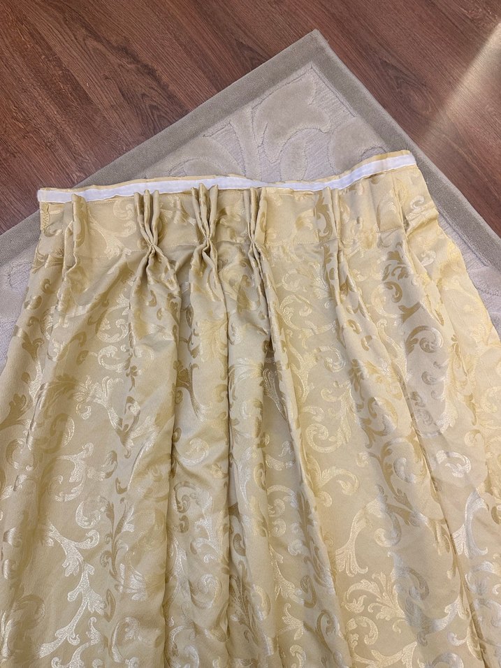 Parlak Bej Düz Desen Perdeler - Görsel 2