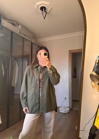 Zara Zara Haki yeşil uzun ceket