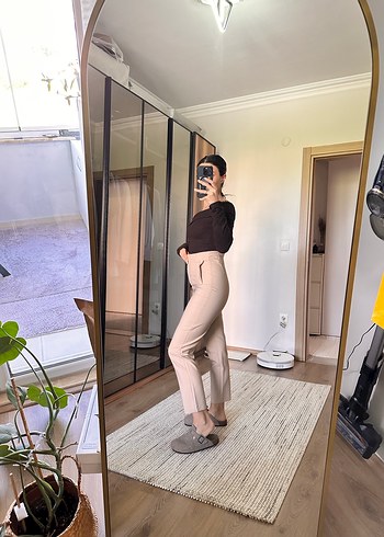 Bej yüksek bel ZR model Günlük Kadın Sigara - Görsel 3