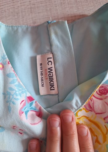 10 Yaş Beden Çiçekli Vintage Kız Elbisesi
