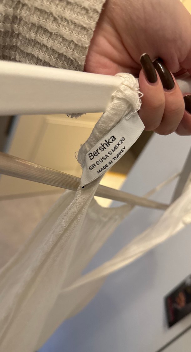 Beyaz Keten V Yakalı Kadın Tulum - Görsel 3