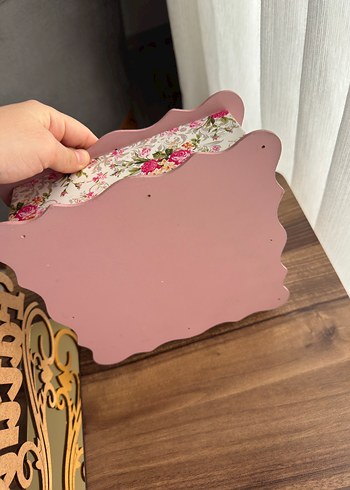 Pastel Pembe Çiçekli Dekoratif peçetelik - Görsel 3