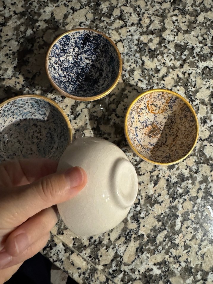 Bohem Tarzı Renkli Tie-Dye Seramik Kase Seti - Görsel 2