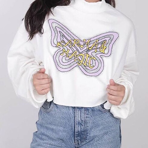 Kelebekli sweatshirt