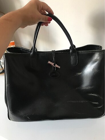  Beden Longchamp deri çanta