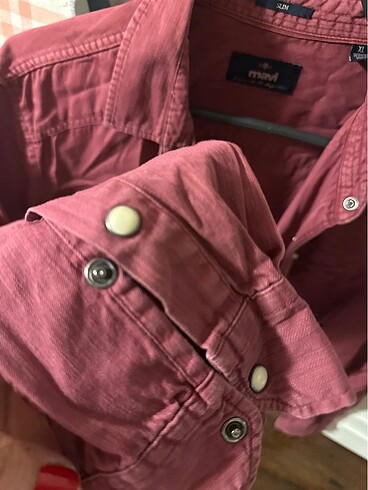 xl Beden bordo Renk Mavi jean kot gömlek
