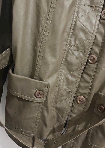 Bludeise ithal Deri Kadın Ceket vintage - Görsel 3