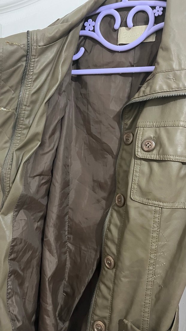 Bludeise ithal Deri Kadın Ceket vintage - Görsel 4