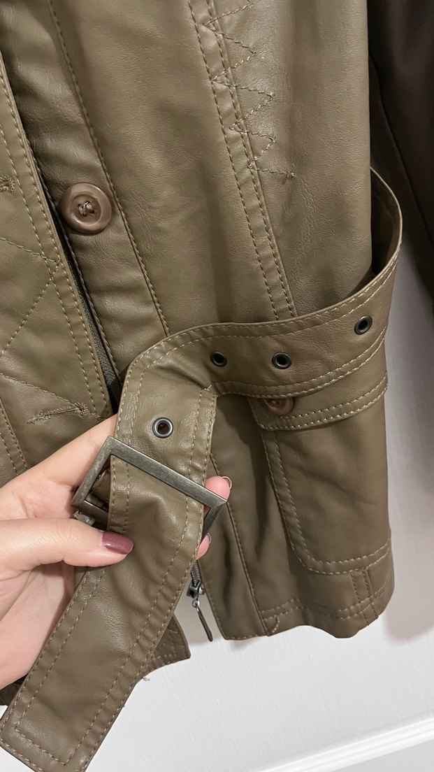 Bludeise ithal Deri Kadın Ceket vintage - Görsel 5