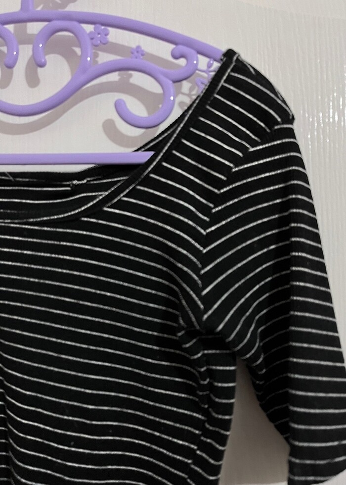 Çizgili fitilli bluz - Görsel 2