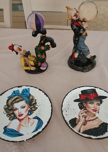 Diğer Vintage porselen üzeri el boyama tabak