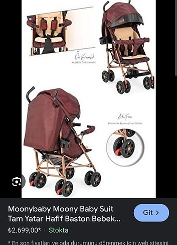 9- 36 kg Beden Moony baby baston bebek arabasi