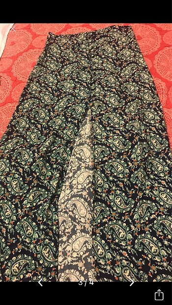 BSL FASHION Uzun Ortadan Yırtmaçlı Etek
