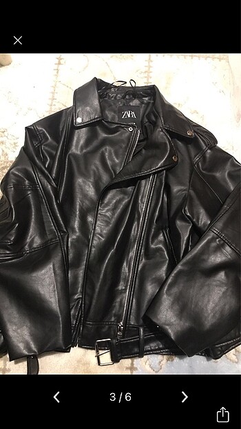 xxl Beden Zara Siyah Deri Biker Ceket