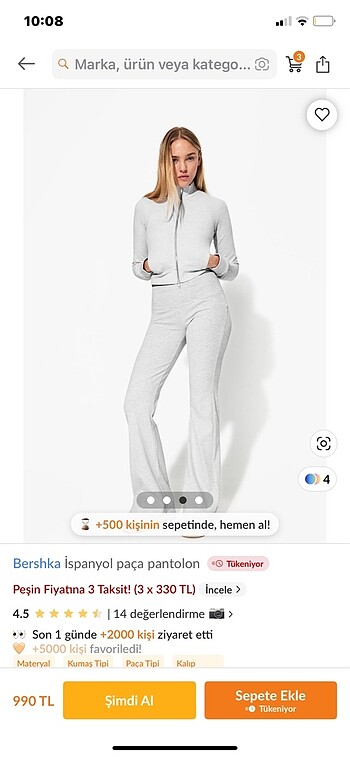 Bershka ispanyol paça pantolon