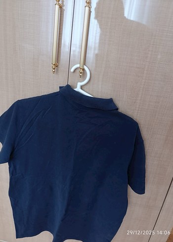Armani Lacivert Denim Düğmeli Erkek Polo Tişört - Görsel 2
