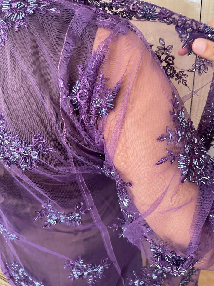 Mor İşlemeli Boncuklu Kadın El Zinciri - Görsel 4