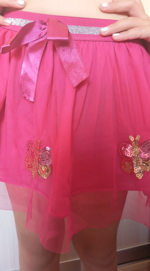 Pembe Fiyonk Detaylı Kız Çocuk Etek - Görsel 3