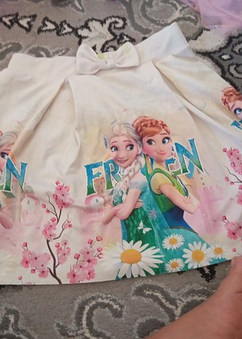 Beyaz Baskılı Kız Çocuk Etek - Görsel 6