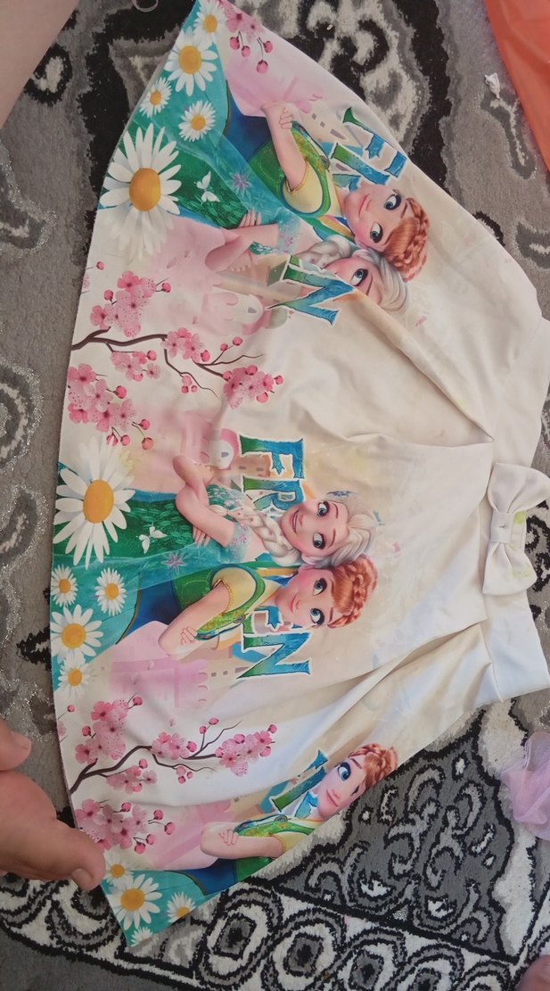 Beyaz Baskılı Kız Çocuk Etek - Görsel 4