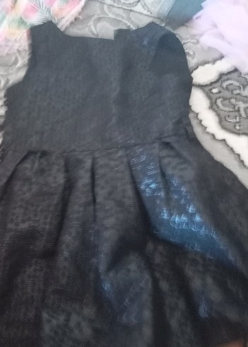 Siyah Yılan Desenli kiz cocuk elbise - Görsel 2