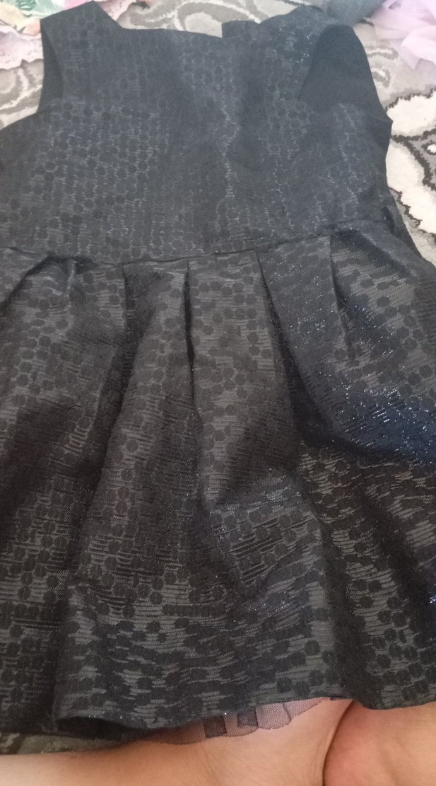 Siyah Yılan Desenli kiz cocuk elbise - Görsel 5