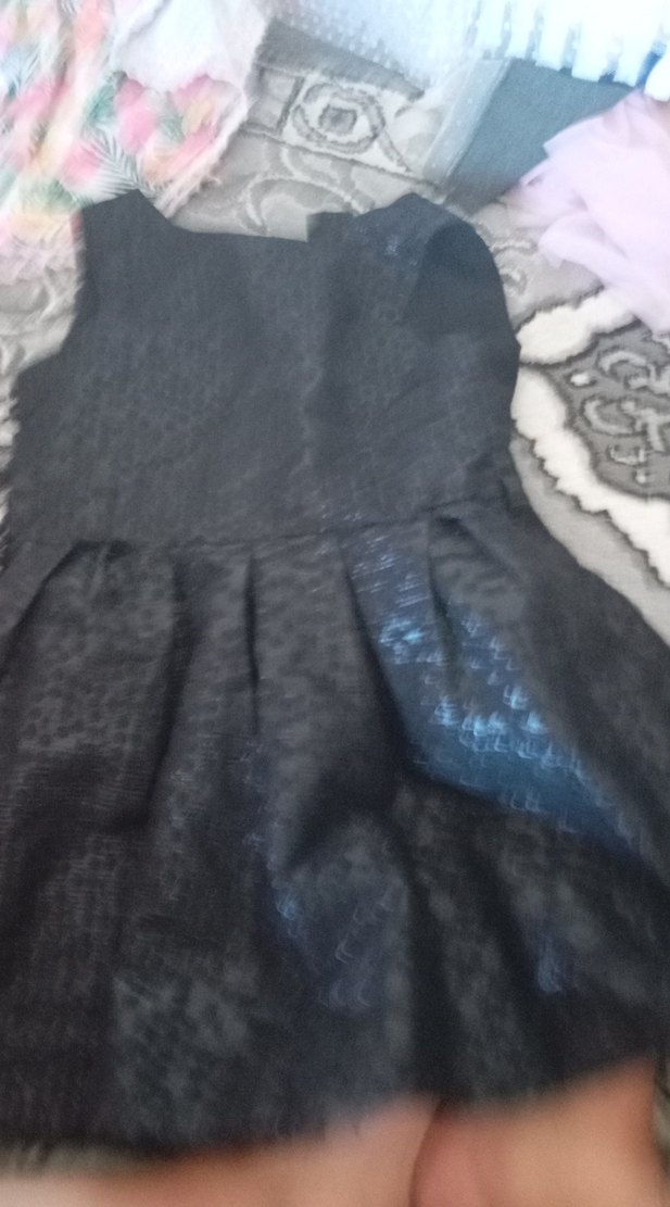 Siyah Yılan Desenli kiz cocuk elbise - Görsel 2