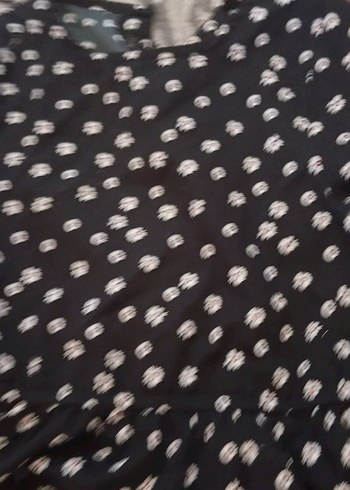 Puantiye Desenli Siyah kisa elbise kiz cocuk - Görsel 3