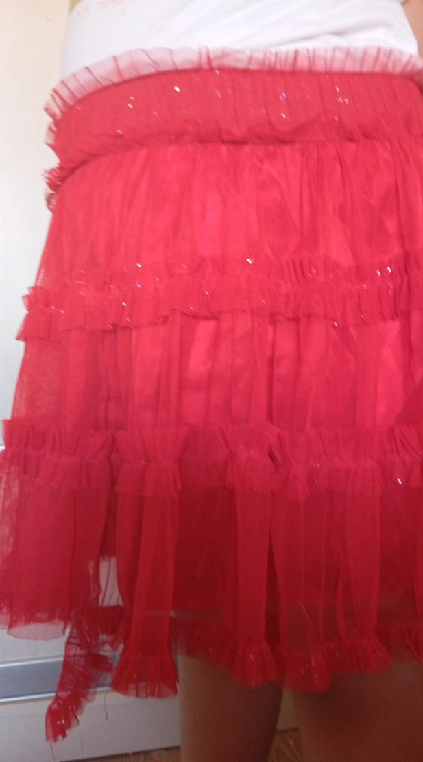 Kız Çocuk Parlak Kırmızı Fırfırlı Etek - Görsel 4