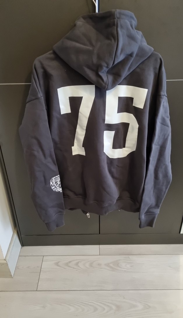 Gri Fermuarlı Kapüşonlu Erkek Sweatshirt - Görsel 3