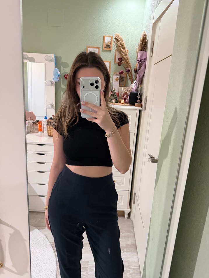 Siyah Dar Kesim Kadın Cigarette Pantolon - Görsel 3