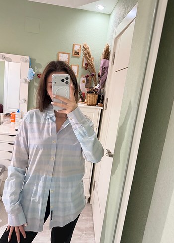 Erkek Gri Pamuklu Gömlek - Görsel 2