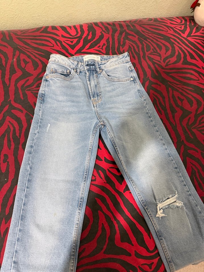 Günlük Siyah Rahat Kesim Kadın Kot Pantolon - Görsel 5