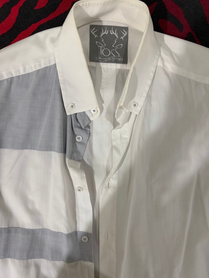 Erkek Beyaz Pamuk Gömlek - Görsel 5