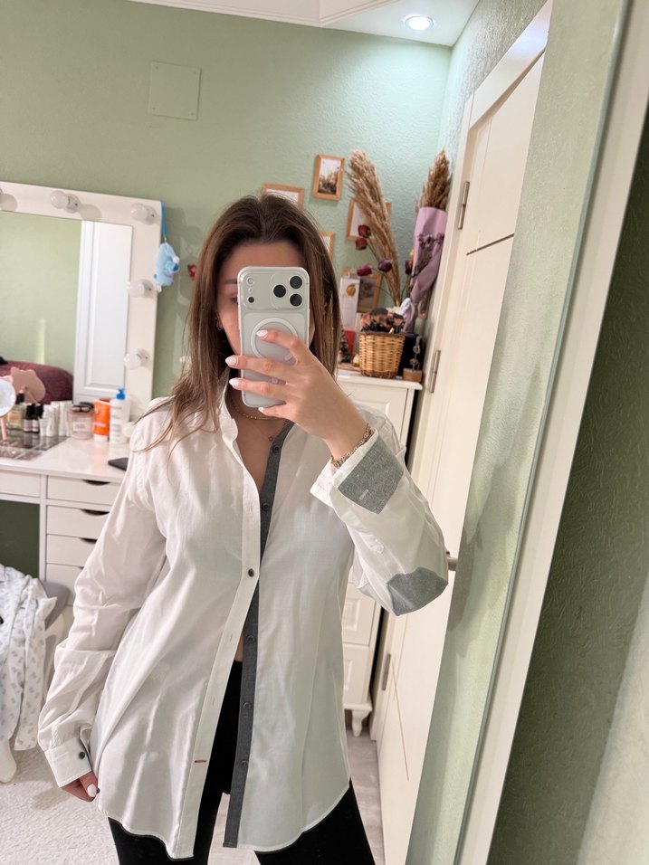 Beyaz Pamuklu Ofis Gömleği - Görsel 3