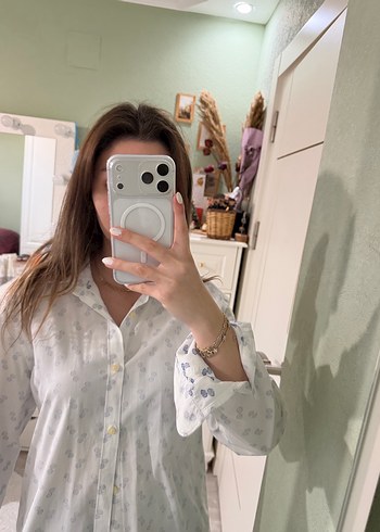 Bol Kesim, Uzun Kollu, Bağlamalı Desenli Gömlek - Görsel 2