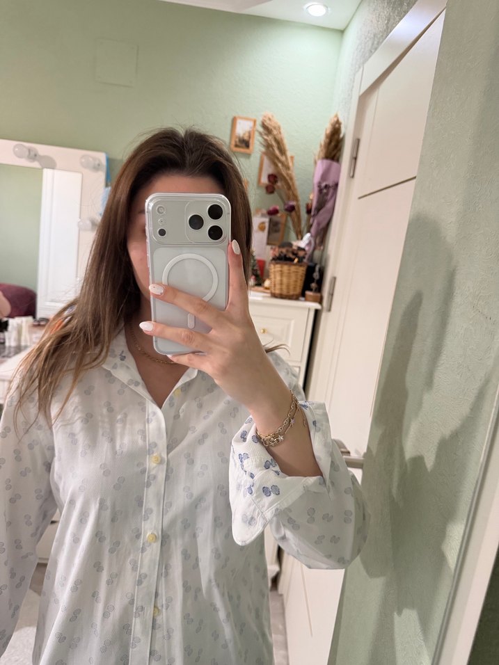 Bol Kesim, Uzun Kollu, Bağlamalı Desenli Gömlek - Görsel 2