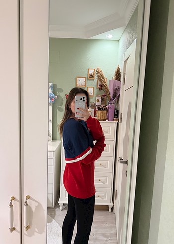 Kırmızı Lacivert Oversize Sweatshirt - Görsel 3