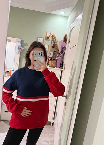 Kırmızı Lacivert Oversize Sweatshirt - Görsel 2