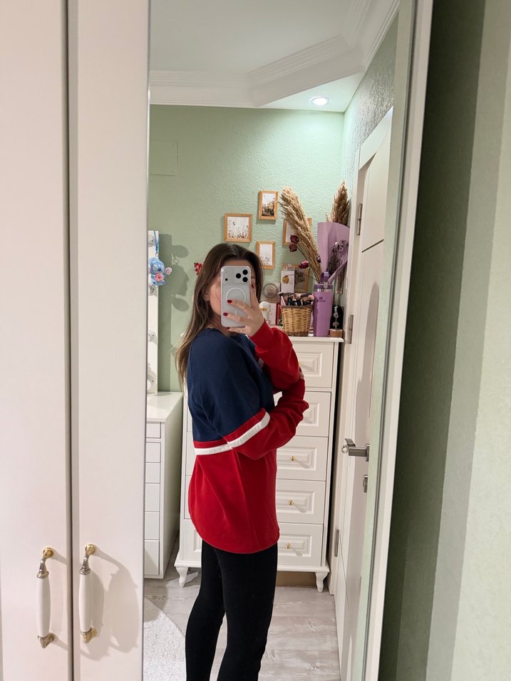 Kırmızı Lacivert Oversize Sweatshirt - Görsel 3