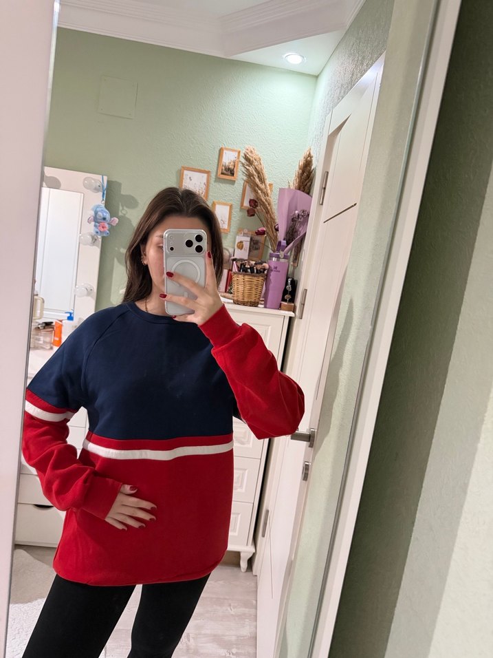 Kırmızı Lacivert Oversize Sweatshirt - Görsel 2