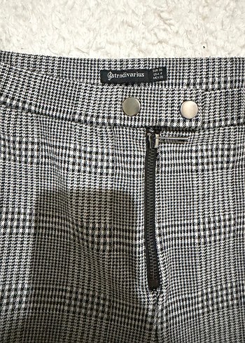 Ekose Desenli Gri Skinny Pantolon - Görsel 5