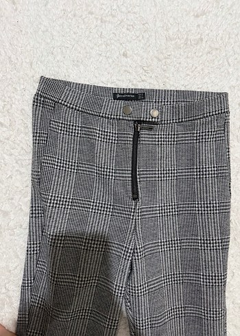 Ekose Desenli Gri Skinny Pantolon - Görsel 4