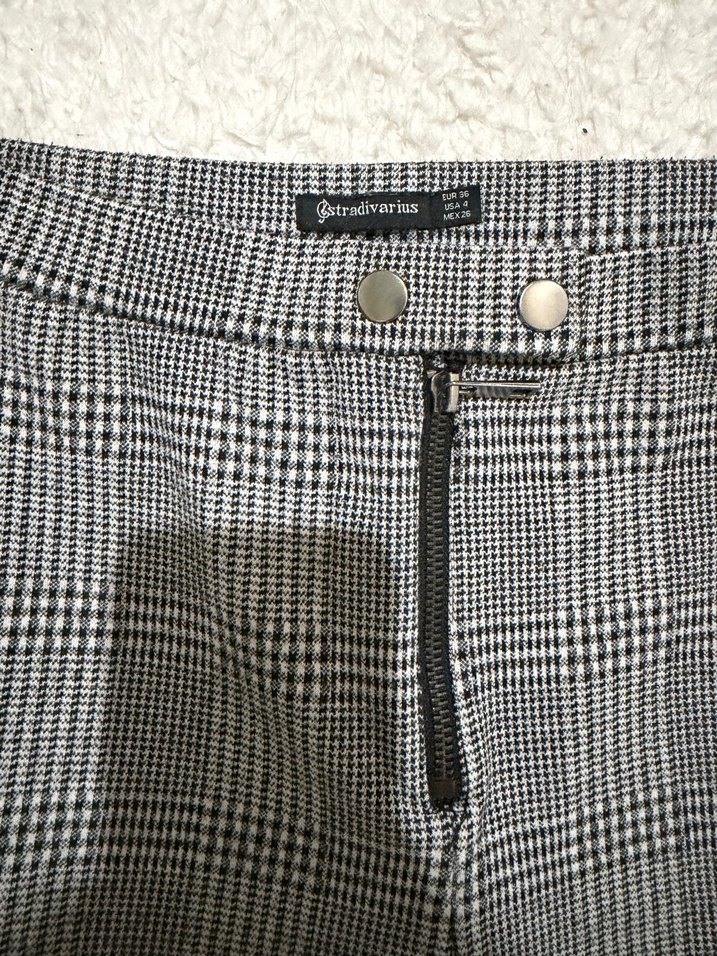 Ekose Desenli Gri Skinny Pantolon - Görsel 5