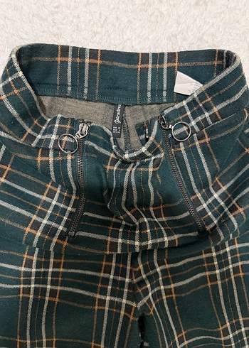 Yeşil Kareli Kadın Sigara Pantolon - Görsel 7