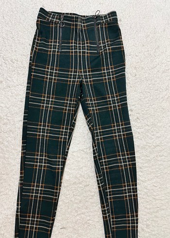 Yeşil Kareli Kadın Sigara Pantolon - Görsel 6