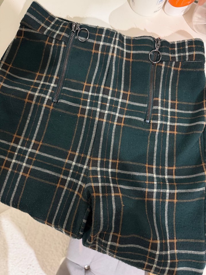 Yeşil Kareli Kadın Sigara Pantolon - Görsel 5