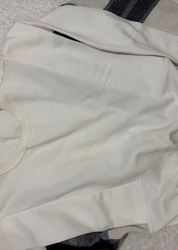 Beyaz Ekoseli Kadın Sweatshirt - Görsel 5