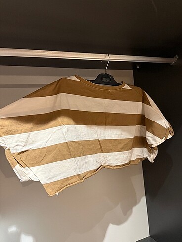 l Beden kahverengi Renk Crop Tshirt
