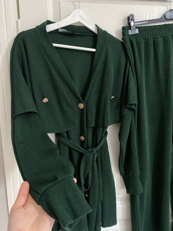 Kemerli Triko Kadın Takım - Görsel 2